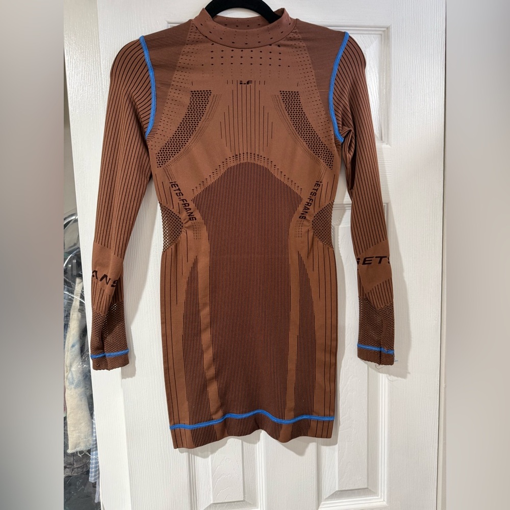 iets frans… Brown Long Sleeve Dress bodycon